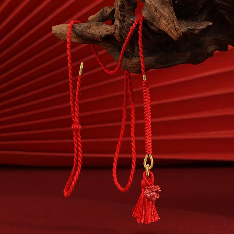 Cinnabar Dragon Protection Belly Chain Red String 2.5mm