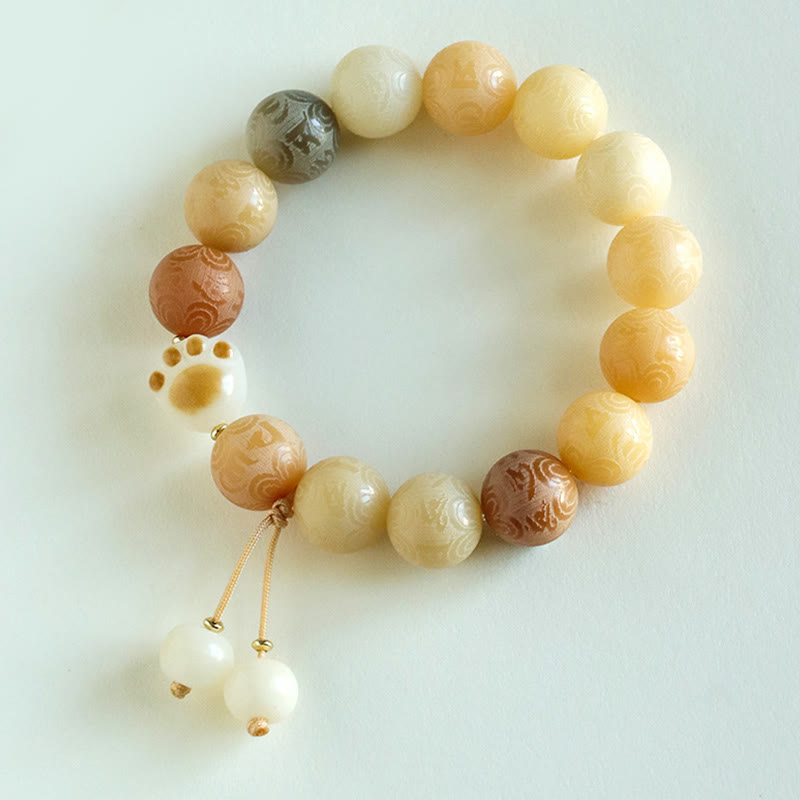 Bracelet sculpté en graines de Bodhi Om Mani Padme Hum, perles de 12 mm