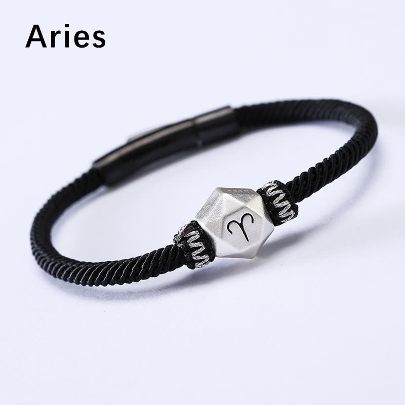 999 Sterling Silver Zodiac Protection Bracelet 17cm
