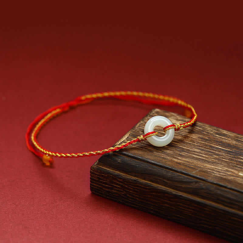 Jade Luck Abundance Braided Bracelet & Anklet with Peace Buckle