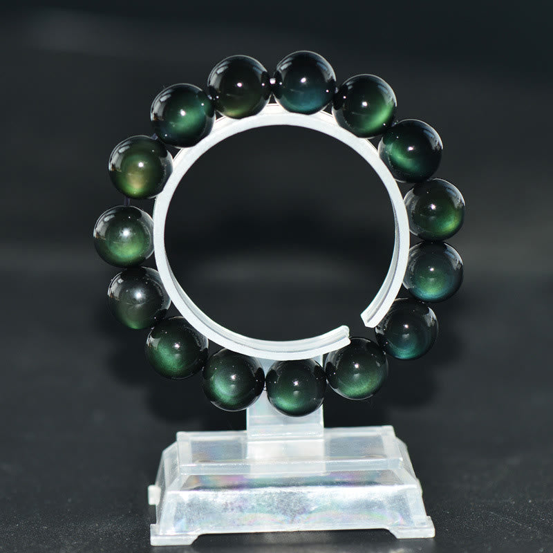 Natural Green Eye Obsidian Wealth Bracelet 8mm