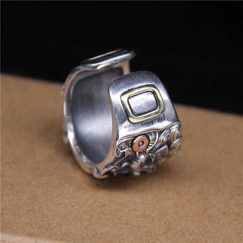 925 Sterling Silver Kui Cattle Protection Adjustable Spiritual Ring
