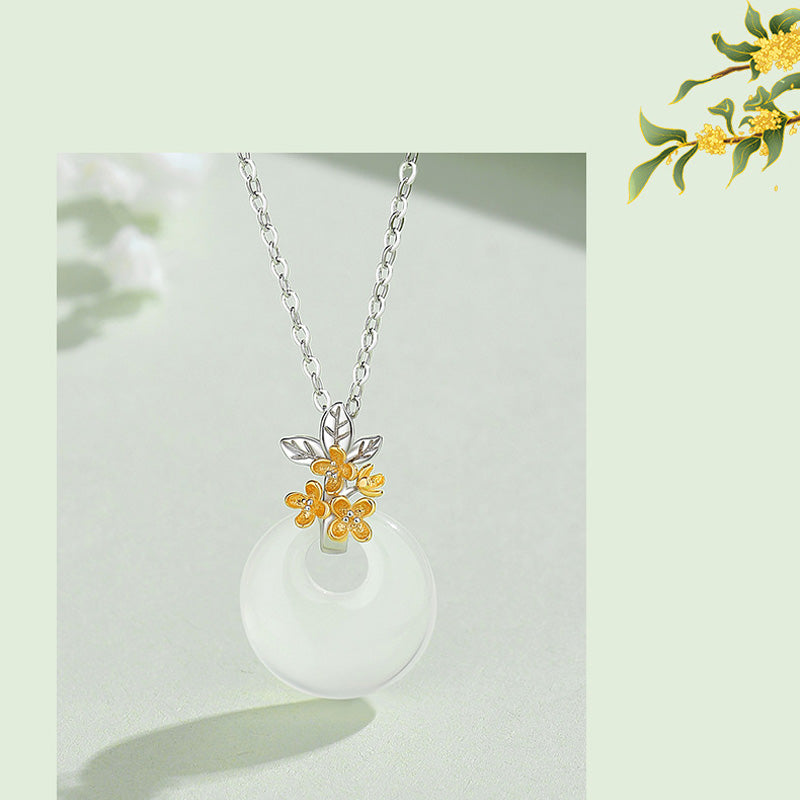 925 Sterling Silver Chalcedony Harmony Pendant Necklace