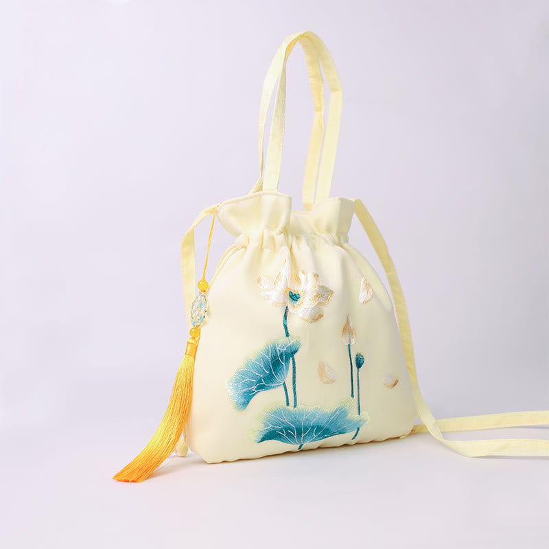 Cotton Linen Yoga Tote Bag with Adjustable Strap 21x22cm