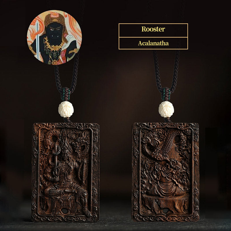 Chinese Zodiac Agarwood PiXiu Dragon Peace Necklace Pendant