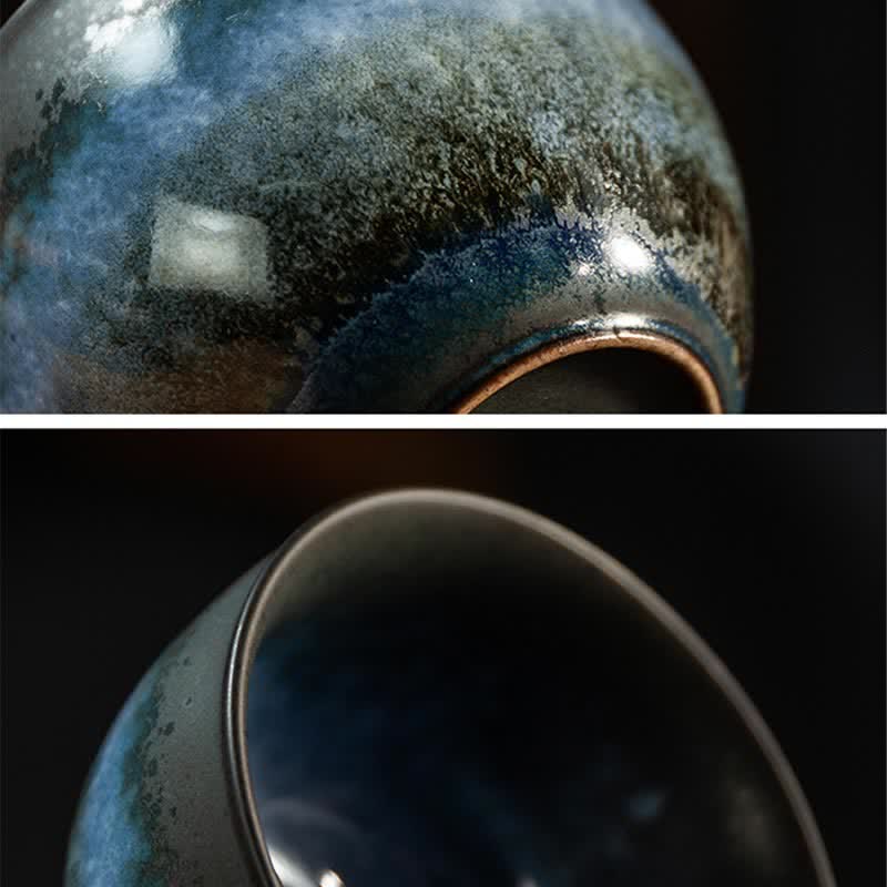 Tasse à thé en céramique motif chat noir 140 ml - Vaisselle japonaise