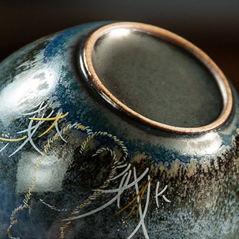 Tasse à thé en céramique motif chat noir 140 ml - Vaisselle japonaise