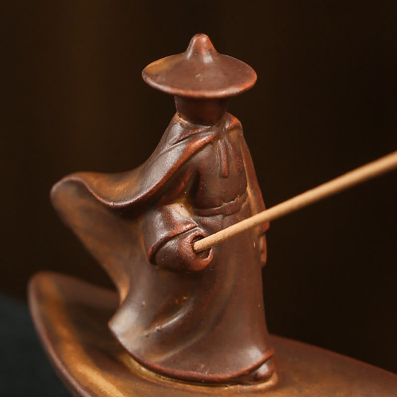 Brûleur d'encens en céramique en forme de main de Bouddha et de lotus pour la guérison spirituelle