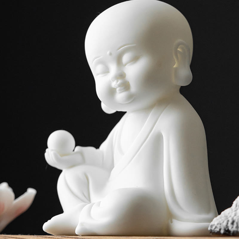 Brûleur d'encens Bouddha en céramique avec motifs de lotus et de méditation