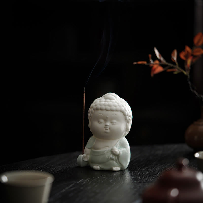 Brûle-encens Bouddha en céramique | Assis, debout et allongé 7 cm