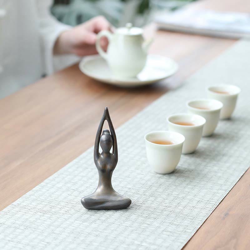 Statue de Bouddha en céramique | Sculpture abstraite de méditation et de yoga