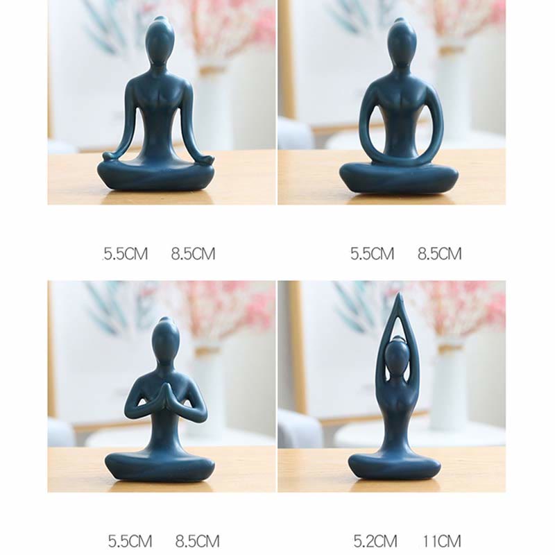 Statue de Bouddha en céramique | Sculpture abstraite de méditation et de yoga
