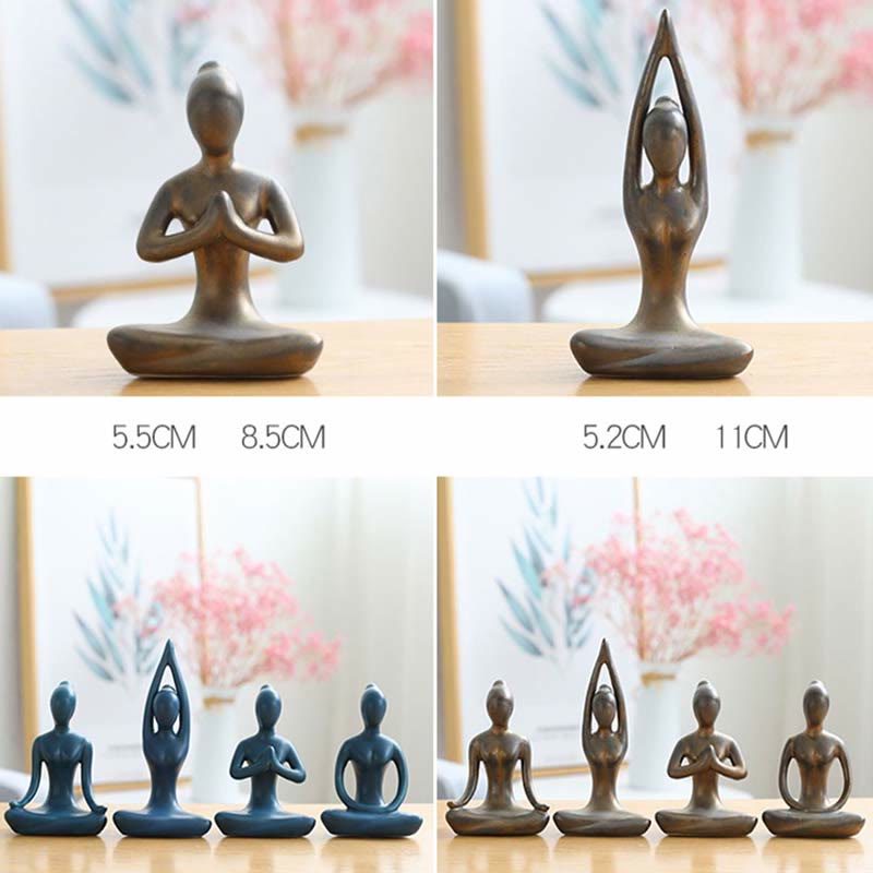 Statue de Bouddha en céramique | Sculpture abstraite de méditation et de yoga
