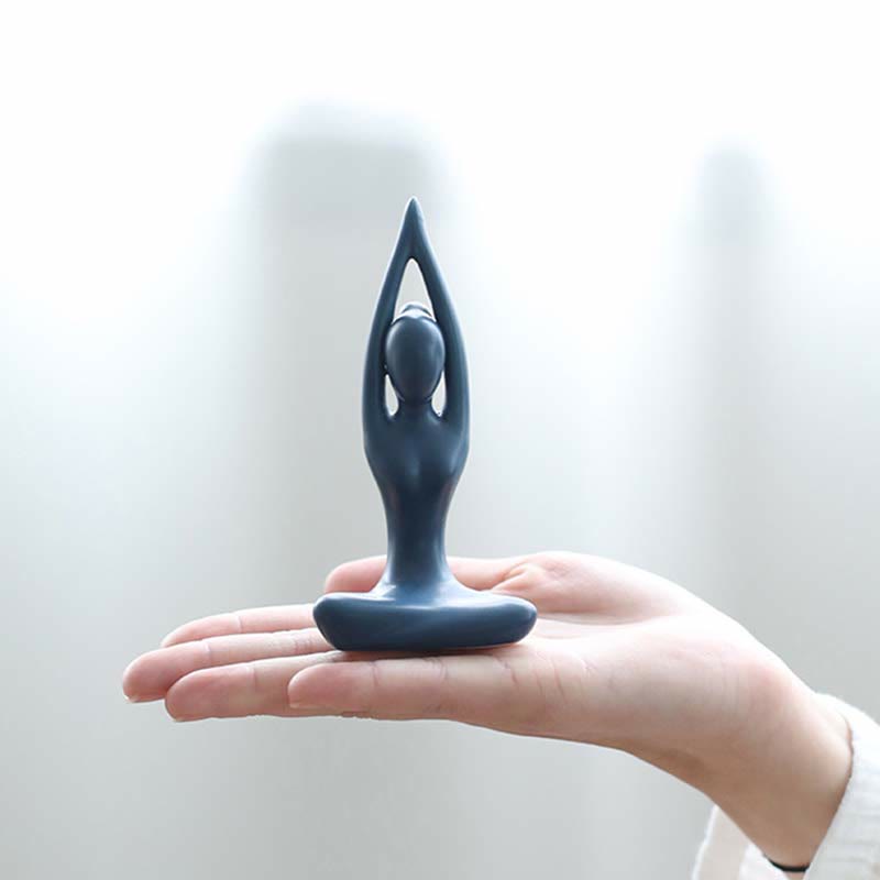 Statue de Bouddha en céramique | Sculpture abstraite de méditation et de yoga