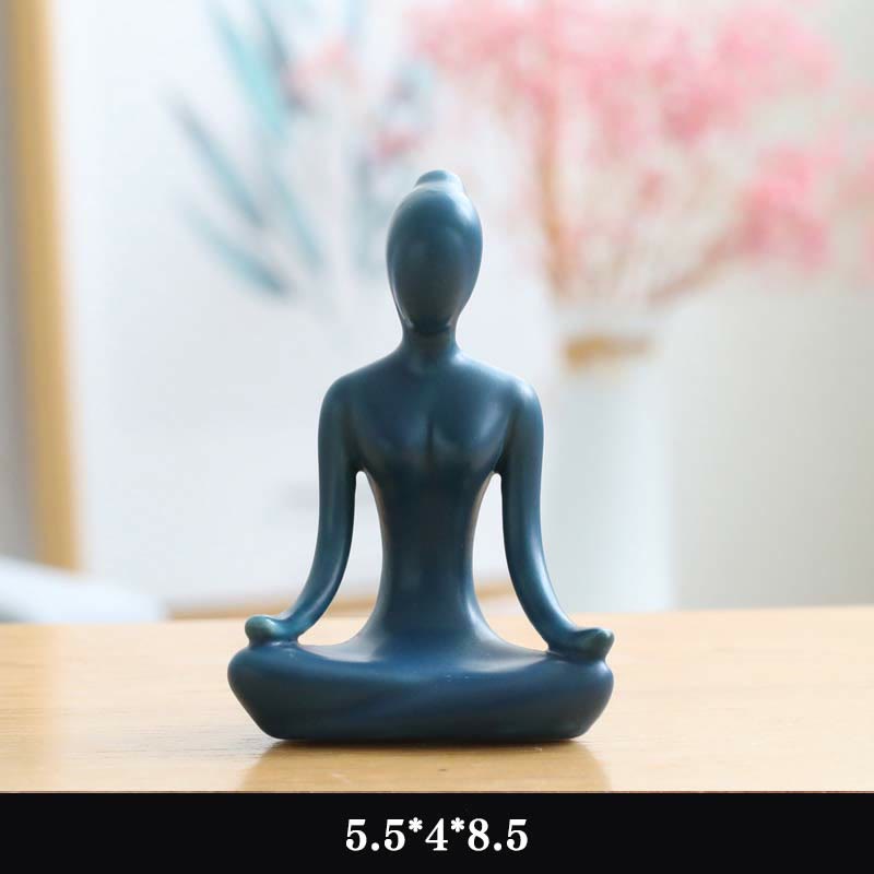 Statue de Bouddha en céramique | Sculpture abstraite de méditation et de yoga
