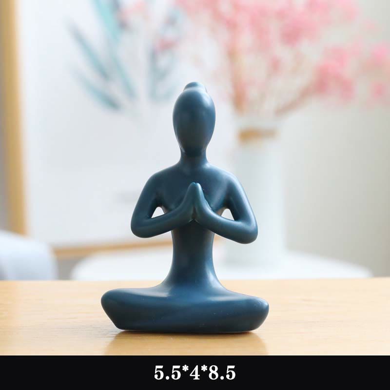 Statue de Bouddha en céramique | Sculpture abstraite de méditation et de yoga