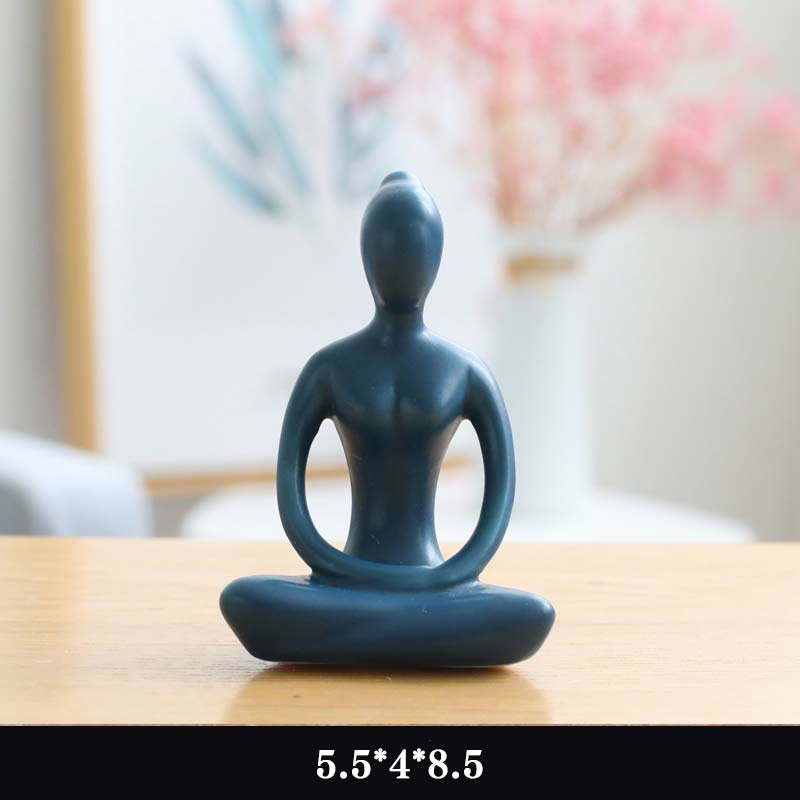 Statue de Bouddha en céramique | Sculpture abstraite de méditation et de yoga