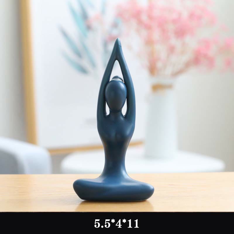 Statue de Bouddha en céramique | Sculpture abstraite de méditation et de yoga