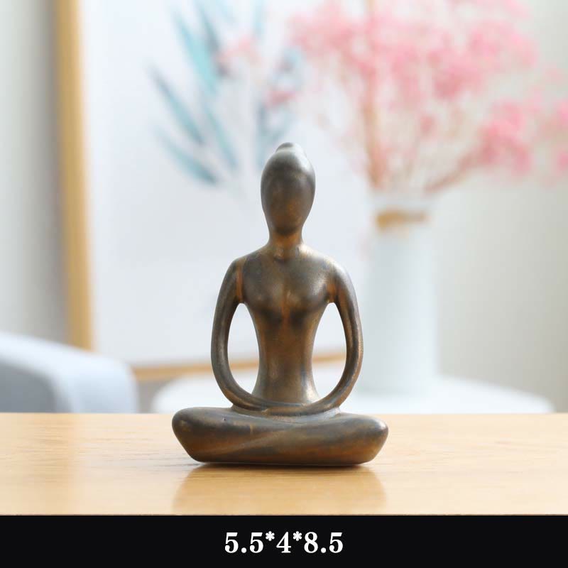 Statue de Bouddha en céramique | Sculpture abstraite de méditation et de yoga