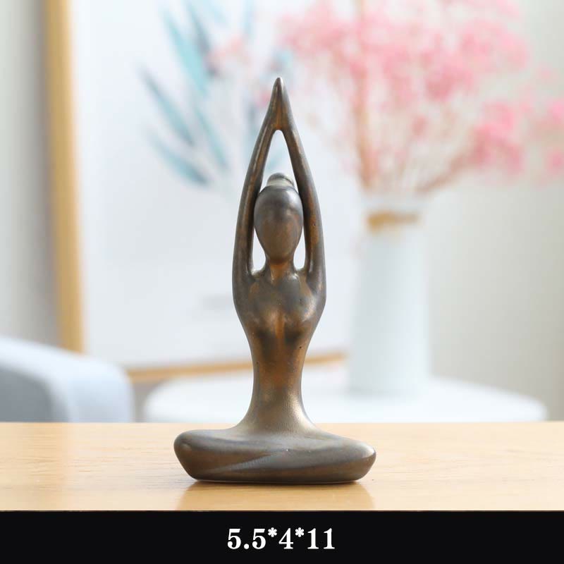 Statue de Bouddha en céramique | Sculpture abstraite de méditation et de yoga