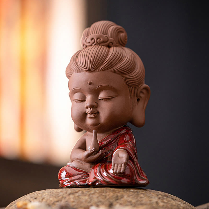 Ensemble de statues de Bouddha en céramique | Mini Gautama et Bodhisattvas