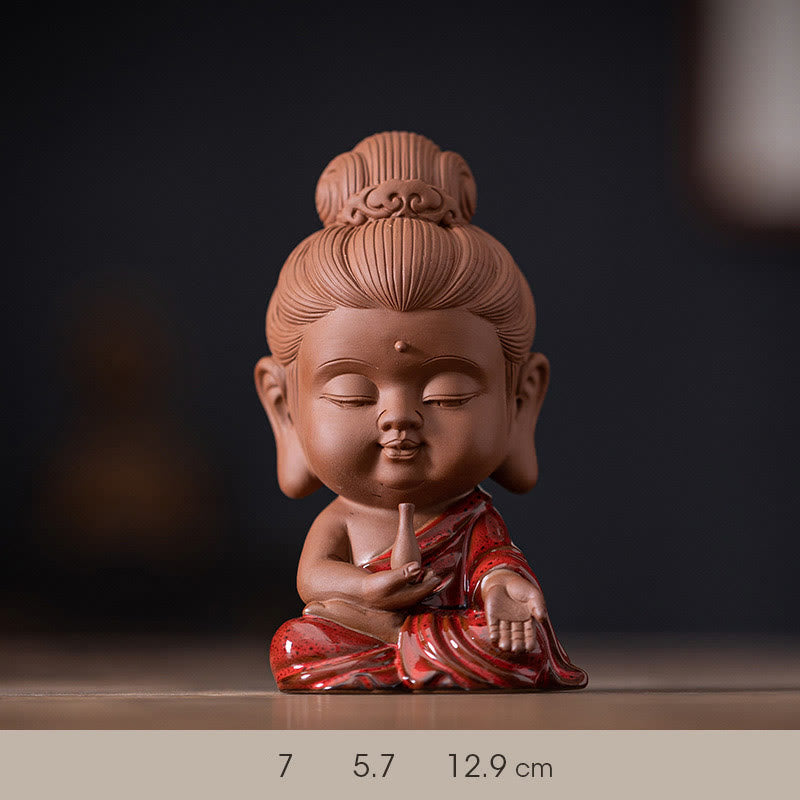Ensemble de statues de Bouddha en céramique | Mini Gautama et Bodhisattvas