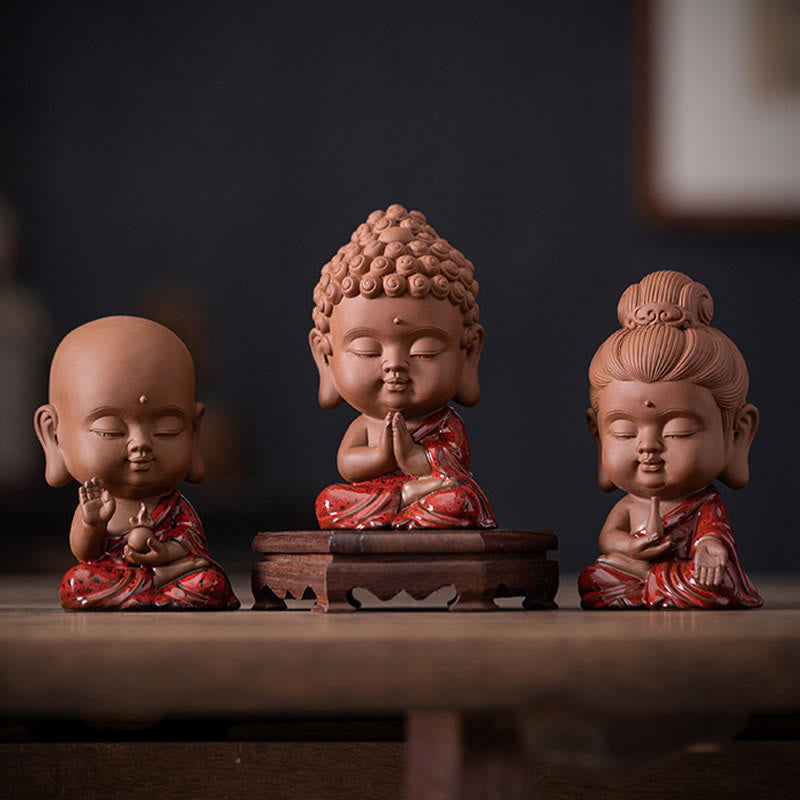 Ensemble de statues de Bouddha en céramique | Mini Gautama et Bodhisattvas
