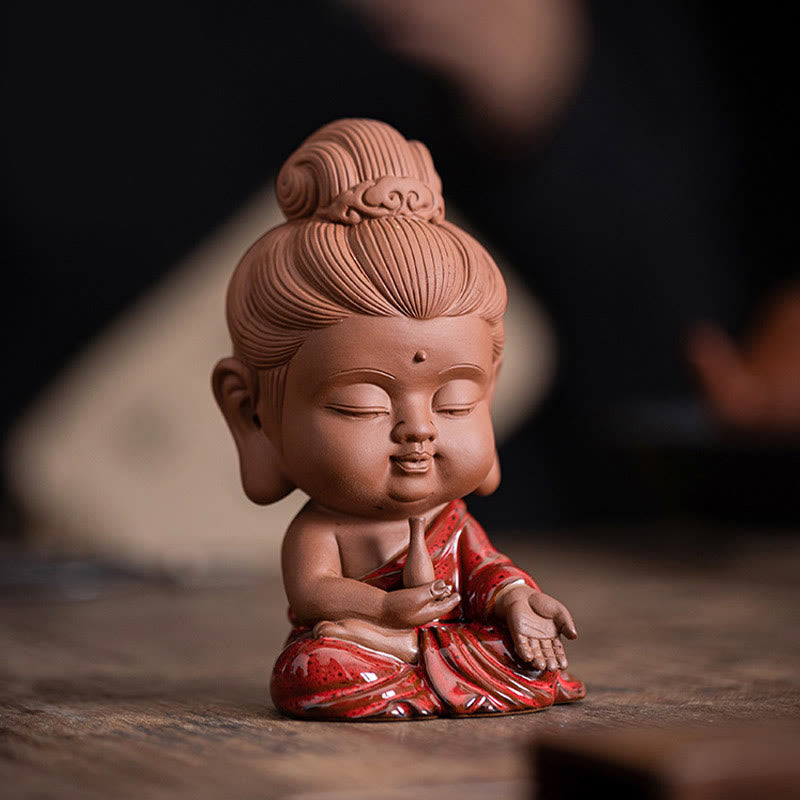 Ensemble de statues de Bouddha en céramique | Mini Gautama et Bodhisattvas