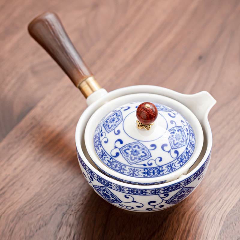 Ensemble de théière chinoise Gongfu en céramique avec sac cadeau portable