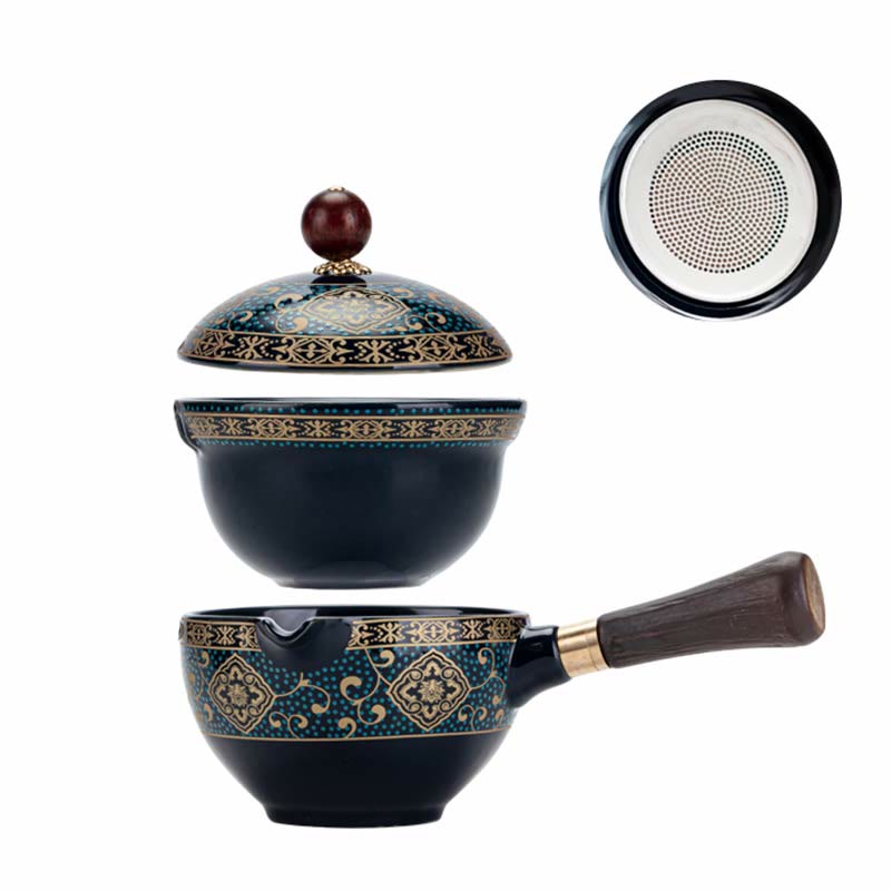 Ensemble de théière chinoise Gongfu en céramique avec sac cadeau portable