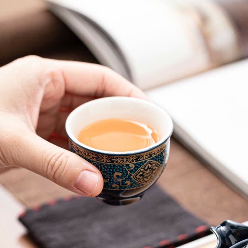 Ensemble de théière chinoise Gongfu en céramique avec sac cadeau portable