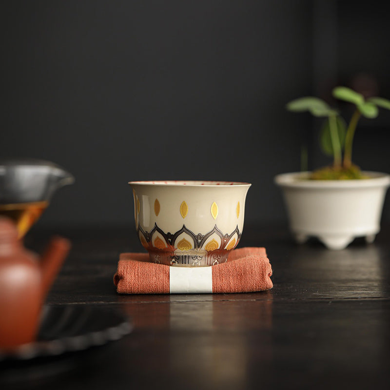 Tasse à thé chinoise en céramique 100 ml Dunhuang Mille Bouddhas