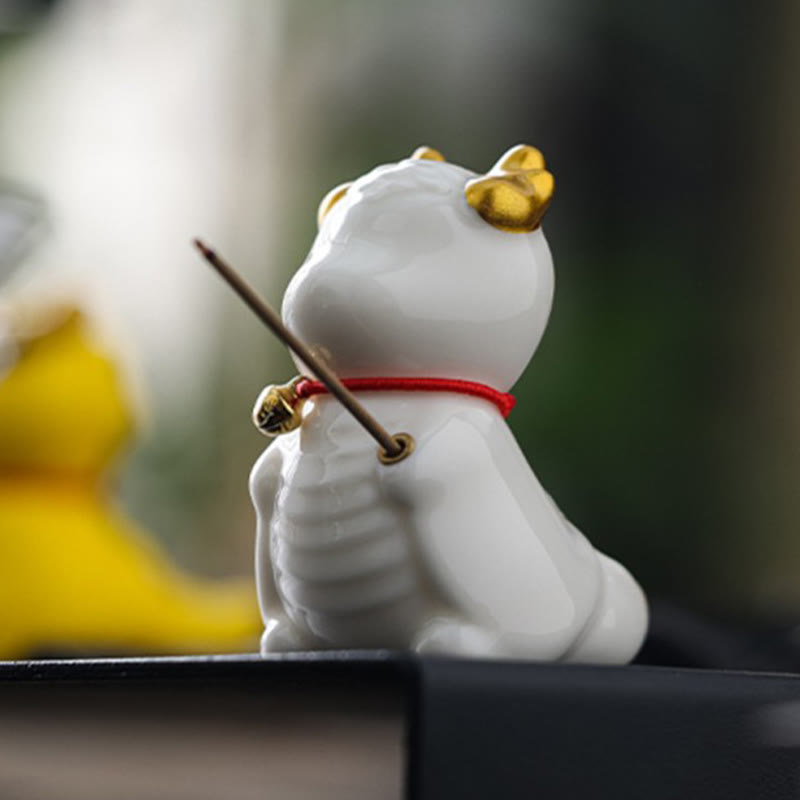 Brûleur d'encens en céramique Dragon Bell pour la méditation et l'équilibre