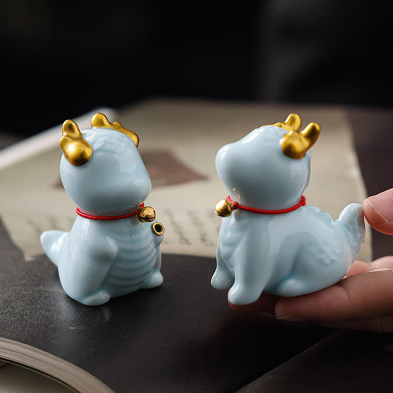 Brûleur d'encens en céramique Dragon Bell pour la méditation et l'équilibre