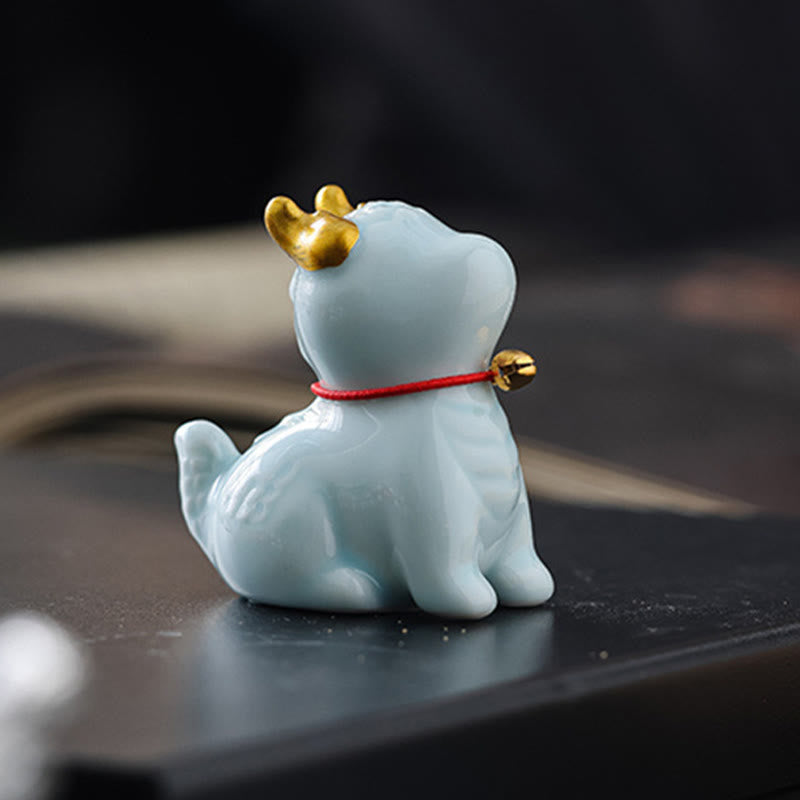 Brûleur d'encens en céramique Dragon Bell pour la méditation et l'équilibre