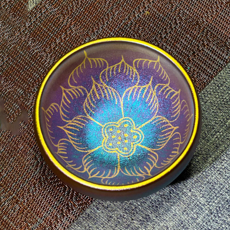 Tasse à thé en céramique Jianzhan Fleur de Lotus 150 ml Décor Zen