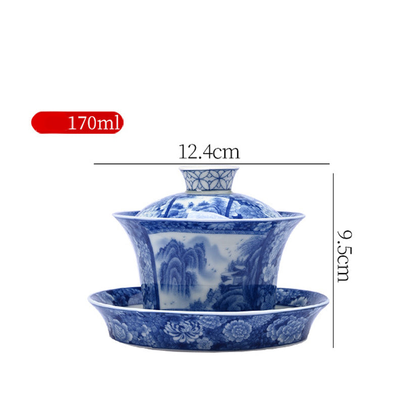Tasse à thé en céramique Jingdezhen Dragon Phoenix Gaiwan 170 ml