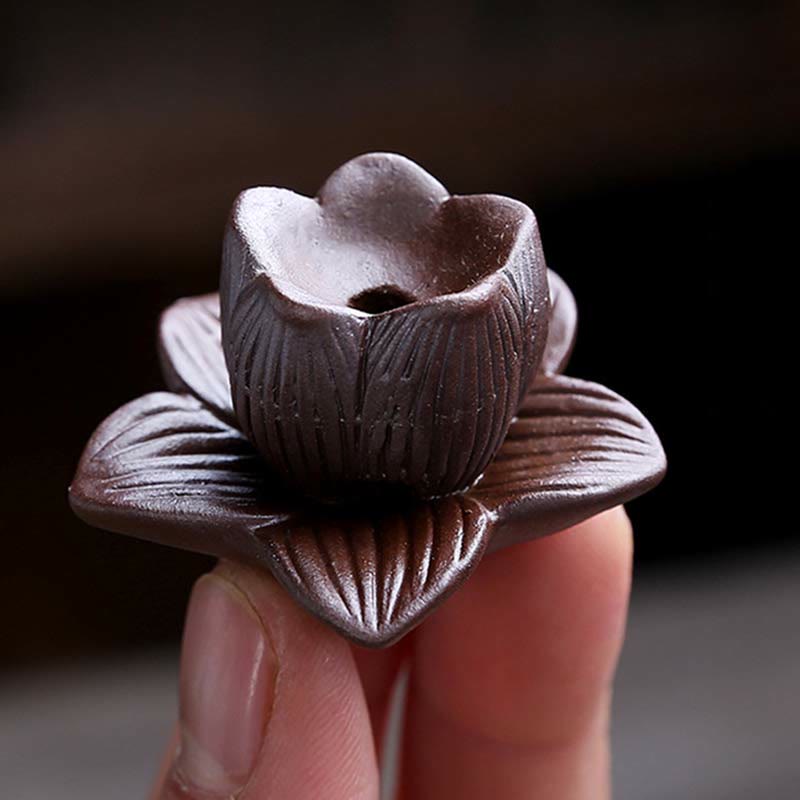 Brûleur d'encens à reflux en céramique Lotus pour la méditation