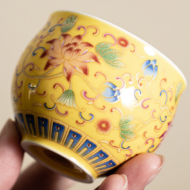 Tasse à thé en céramique en forme de fleur de lotus 80 ml pour la méditation