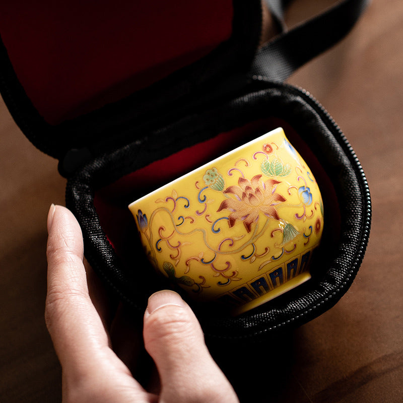 Tasse à thé en céramique en forme de fleur de lotus 80 ml pour la méditation