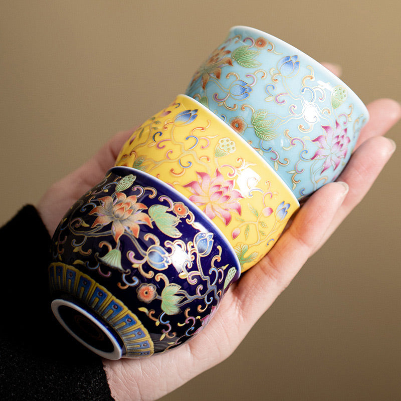 Tasse à thé en céramique en forme de fleur de lotus 80 ml pour la méditation