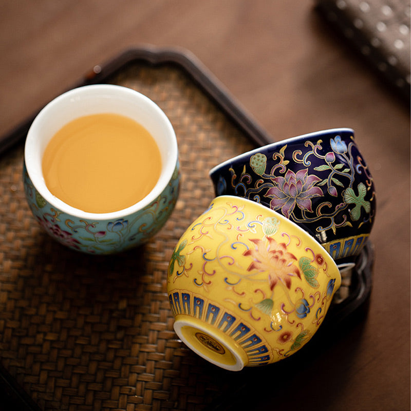 Tasse à thé en céramique en forme de fleur de lotus 80 ml pour la méditation