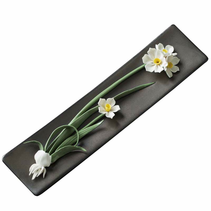 Brûle-encens en céramique Lotus Pivoine Rose 26 cm Spirituel