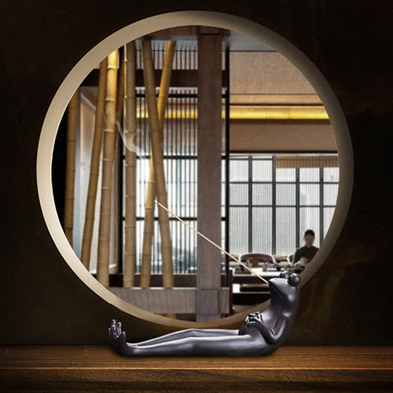 Brûleur d'encens en céramique en forme de grenouille de méditation pour la paix spirituelle