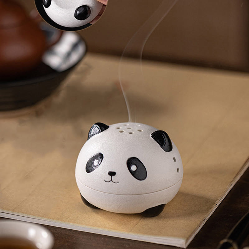 Brûleur d'encens Panda en céramique pour la méditation et la relaxation