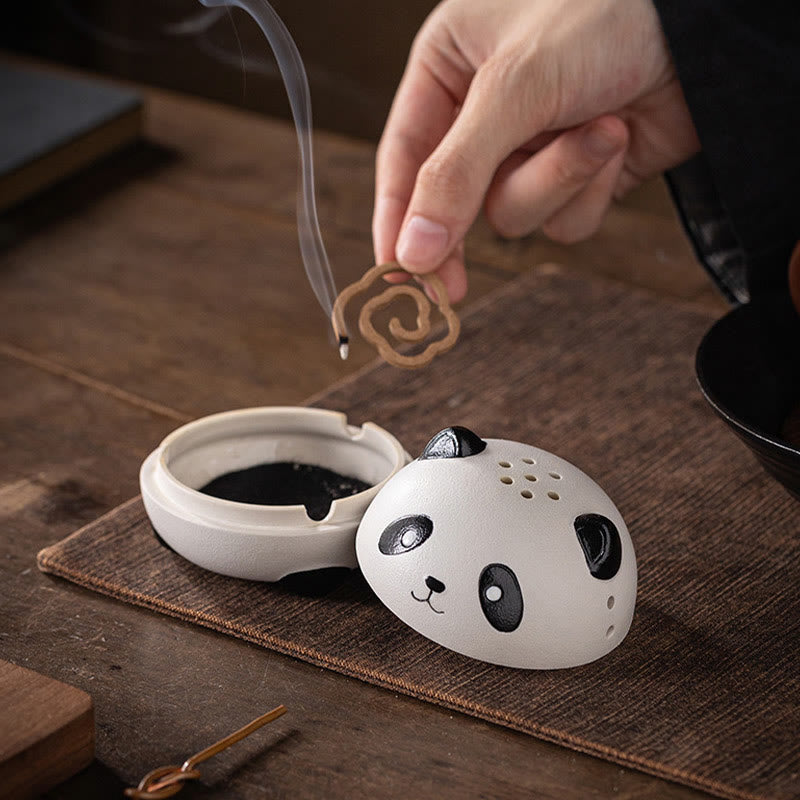 Brûleur d'encens Panda en céramique pour la méditation et la relaxation