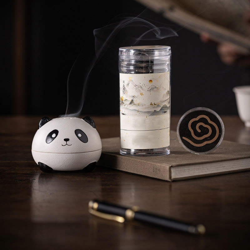 Brûleur d'encens Panda en céramique pour la méditation et la relaxation