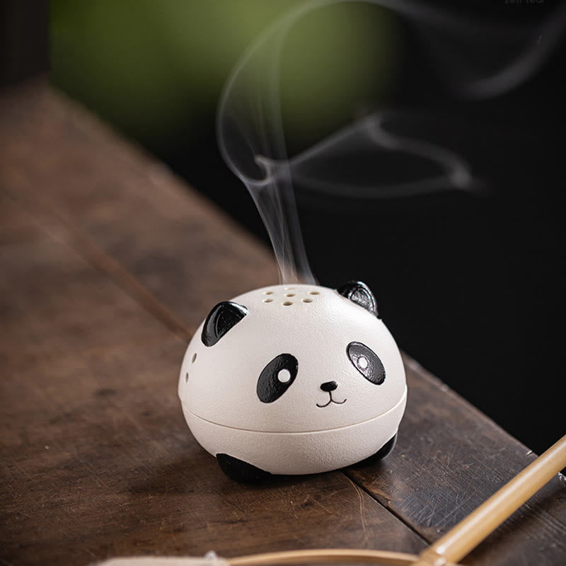 Brûleur d'encens Panda en céramique pour la méditation et la relaxation