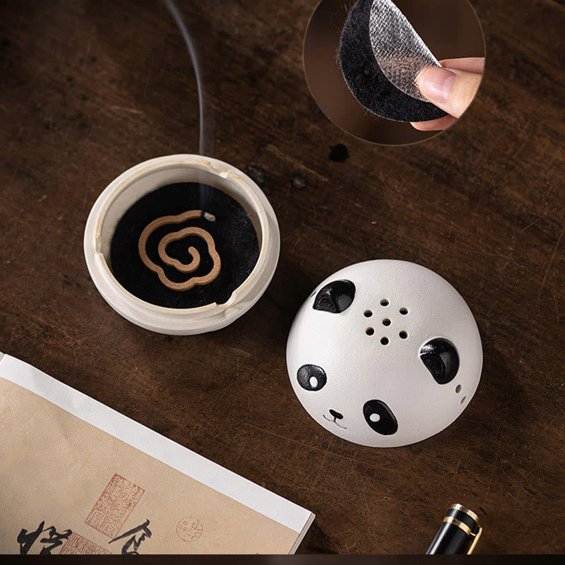 Brûleur d'encens Panda en céramique pour la méditation et la relaxation