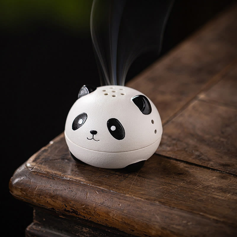Brûleur d'encens Panda en céramique pour la méditation et la relaxation